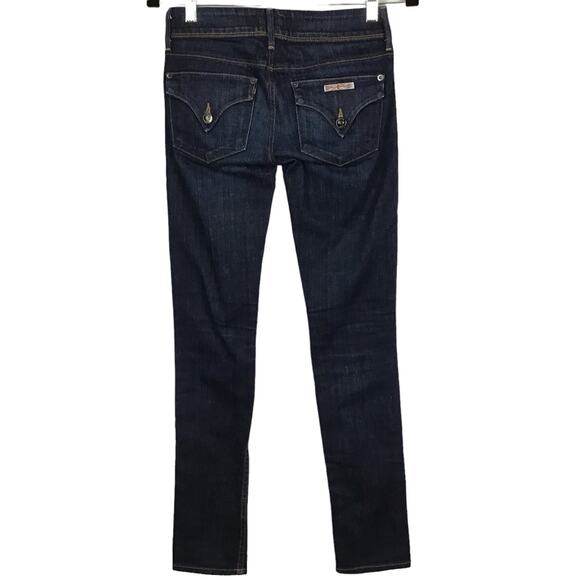 Hudson Jeans Mid Rise Collin Dark Wash LVC Slim Straight Flap Jeans sz 24 x 32 - Picture 5 of 10